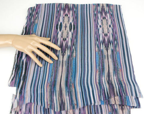 Graphic Tribal Stripe Printed Chiffon Fabric 2 yards